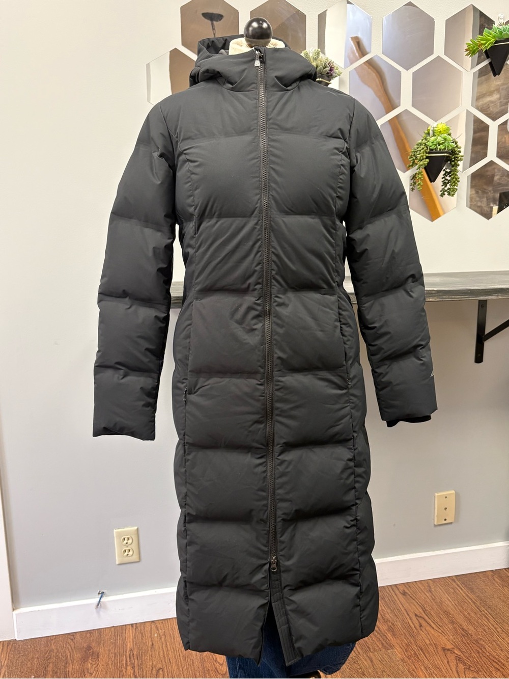Eddie Bauer Long Hooded Black Puffer Coat